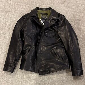 Marvel Black Leather Military Jacket